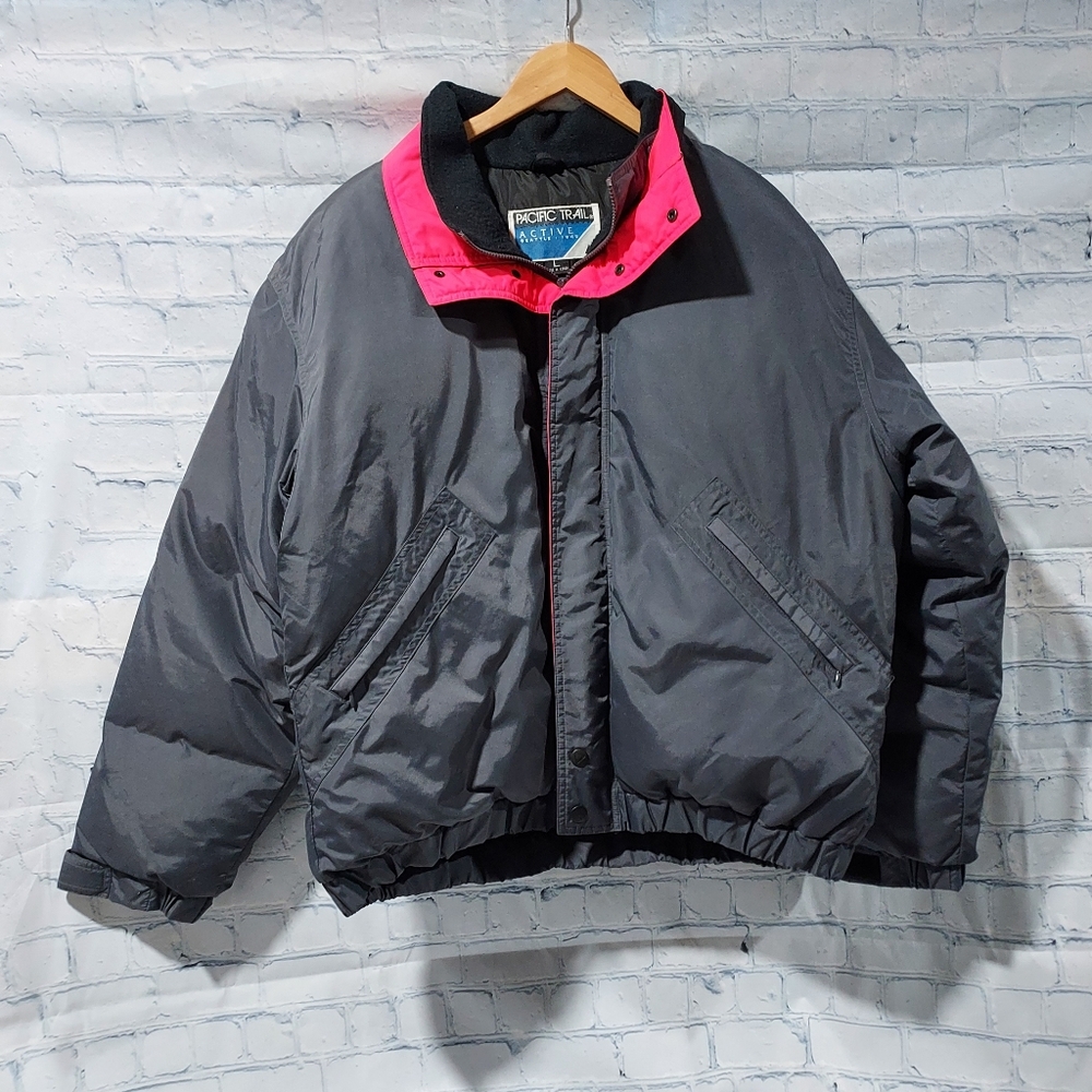 Pacific Trail Puffer Down Snow Jacket Unisex L Pink Snowboard Skiing Vacation